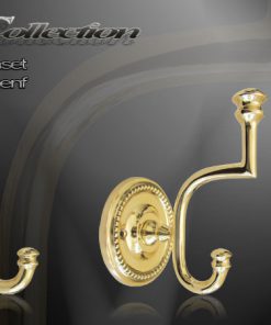 Mantelhaken Genf Messing, der solide Schweizer mit Perlrand