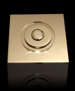 Klingel Messing mit rundem LED beleuchtetem Glasaufsatz