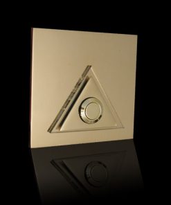 Designer Klingel Messing mit LED bel Dreieck Aufsatz