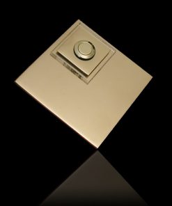 Designer Klingel Messing mit LED bel Glasaufsatz als Karo