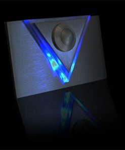 Designer Klingel Messing bel LED Glas und Aufsatz Dreieck