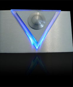 Designer Klingel Messing bel LED Glas und Aufsatz Dreieck