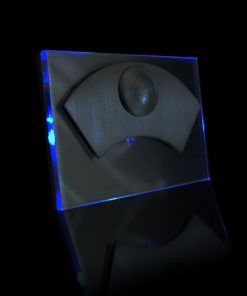 Designer Klingel Messing mit bel LED Glas als Bogenaufsatz