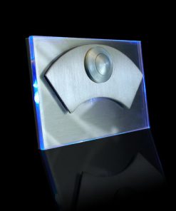 Designer Klingel Messing mit bel LED Glas als Bogenaufsatz