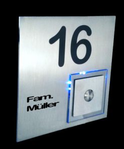 Klingelplatte Edelstahl LED beleuchtet mit Lasergravur