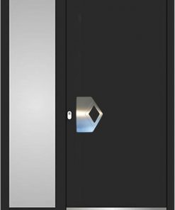 Stoßgriff mit integrierter RAUTE gestrahlt Edelstahl