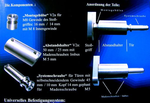 Befestigungssystem universal für alle Haustüren