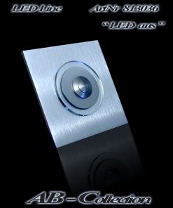 Designer Klingel quadratisch Edelstahl sowie runder LED Aufsatz