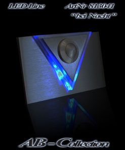 Klingel mit LED beleuchtetem Acryldreieck, massiv Edelstahl