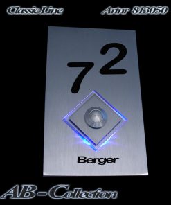 Klingel Rechteck mit Raute sowie LED Aufsatz Raute mit LED