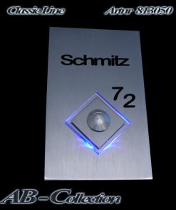 Klingel Rechteck mit Raute sowie LED Aufsatz Raute mit LED