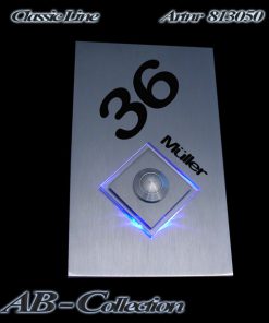 Klingel Rechteck mit Raute sowie LED Aufsatz Raute mit LED