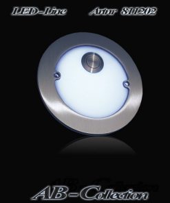 Klingel Edelstahl rund auf Unterputzdose mit Opalglas und LED