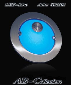 Klingel Edelstahl rund auf Unterputzdose mit Opalglas und LED