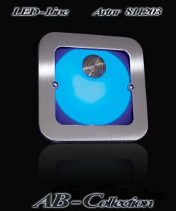 Klingel Edelstahl quadratisch auf Unterputzdose mit Opalglas und LED