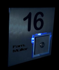 Klingel Messing XXL mit LED bel Acryglas incl Lasergravur