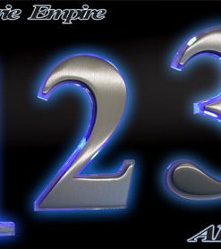 Hausnummer CLASSIC Edelstahl mit LED Glasbeleuchtung