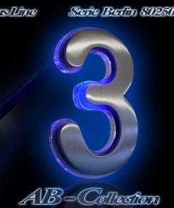 Hausnummer BERLIN Edelstahl mit LED Glasbeleuchtung