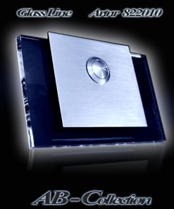 Glasklingel mit versetztem Aufsatz und LED Glasplatte