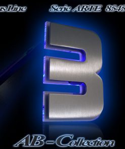 Hausnummer DESIGNER Edelstahl mit LED Glasbeleuchtung