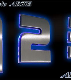 Hausnummer DESIGNER Edelstahl mit LED Glasbeleuchtung