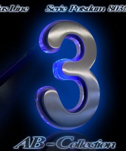 Hausnummer POTSDAM Edelstahl mit Glasbeleuchtung