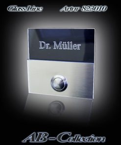 Edelstahlklingel Milano Größe L Edelstahl mit Glas und LED