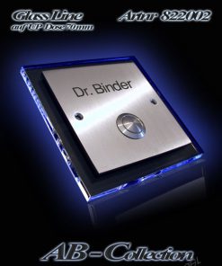 Klingel Edelstahl Illumina-2 auf UP Dose mit beleuchteter LED Glasplatte