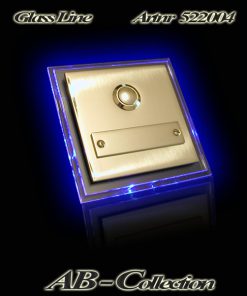 Klingelplatte Messing mit Namensschild und LED Glasplatte
