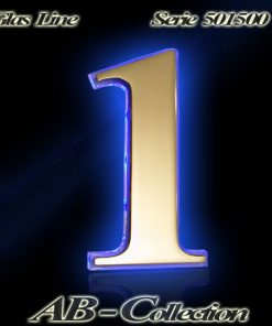 Hausnummer Serie CLASSIC Messing mit Glasbeleuchtung