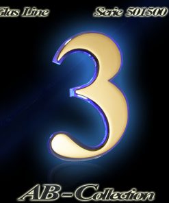 Hausnummer Serie CLASSIC Messing mit Glasbeleuchtung