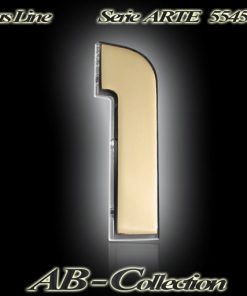 Hausnummer Serie DESIGNER Messing mit Glasbeleuchtung