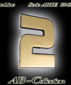 Hausnummer Serie DESIGNER Messing mit Glasbeleuchtung