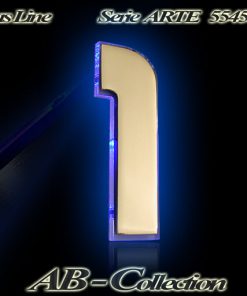 Hausnummer Serie DESIGNER Messing mit Glasbeleuchtung