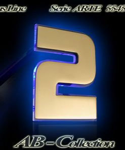 Hausnummer Serie DESIGNER Messing mit Glasbeleuchtung