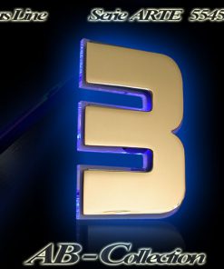 Hausnummer Serie DESIGNER Messing mit Glasbeleuchtung