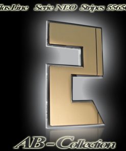 Hausnummer Serie NEO STRIPES Messing mit Glasbeleuchtung