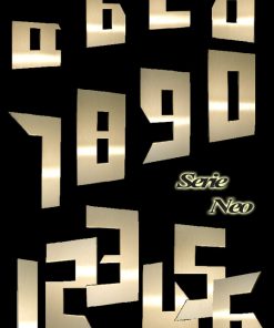 Hausnummer Serie NEO Messing mit Glasbeleuchtung