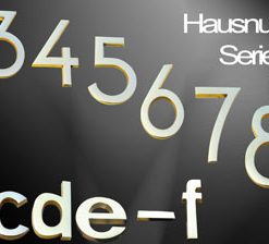 Hausnummer Serie Standard massiv Messing